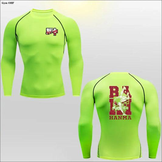 Hanma Baki Long Sleeved Anime Print Compression Top - Savage Combat & Fitness