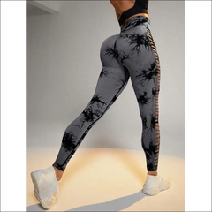 Tie Dye Seamless Leggings for Women High Waist Yoga Pants Scrunch Butt Lifting Elastic Tights Side mesh design