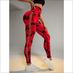 Tie Dye Seamless Leggings for Women High Waist Yoga Pants Scrunch Butt Lifting Elastic Tights Side mesh design
