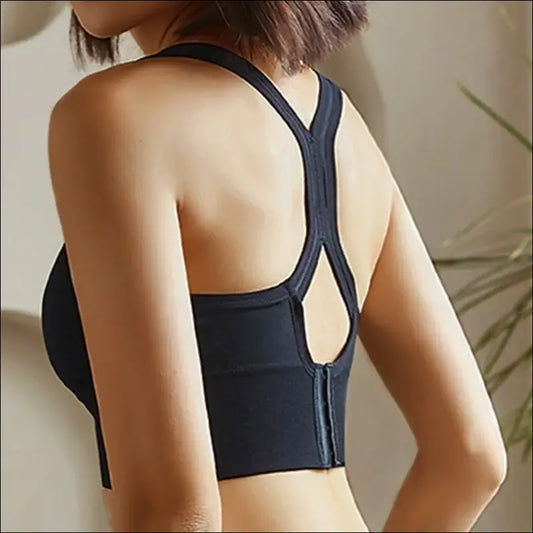 Hollow Back Push-Up Sports Bra – Stylish & Breathable Fitness Top