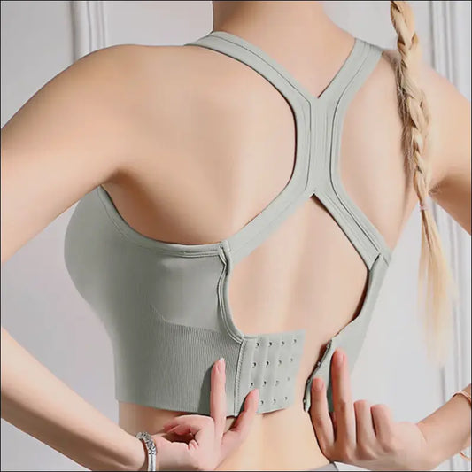 Hollow Back Push-Up Sports Bra – Stylish & Breathable Fitness Top