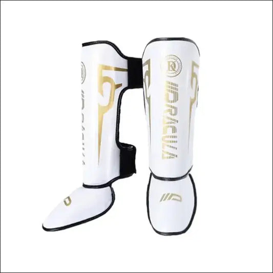 Kickboxing Boxing Shin Guard Pads | Ultimate Protection for Martial Arts - White Gold / S