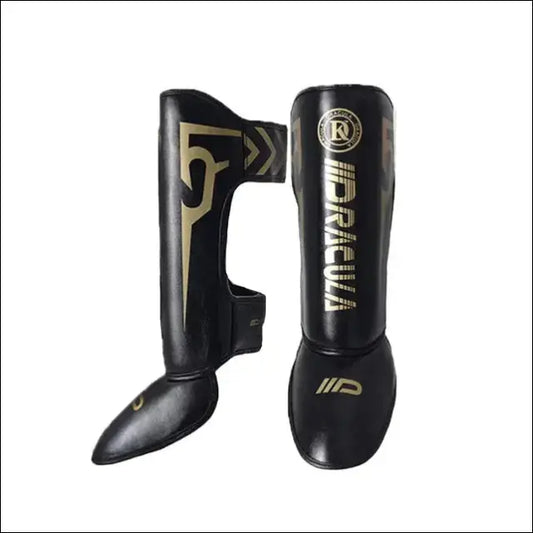 Kickboxing Boxing Shin Guard Pads | Ultimate Protection for Martial Arts - Black Gold / S