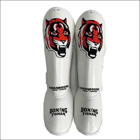 Kickboxing Leg Guard | Muay Thai Shin Guards | MMA Ankle Protector - White / S / CHINA - mma gear boxing gear