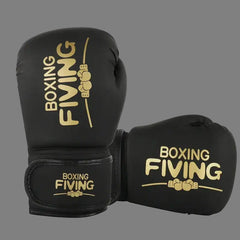Kids Kick Boxing Gloves - 4OZ & 6OZ for MMA Karate and Muay Thai - black-gold / 4oz - Kids
