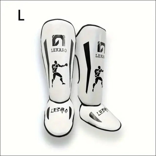 Martial Arts Shin Guards | Boxing & Martial Arts Shin Guards for Adults - white L