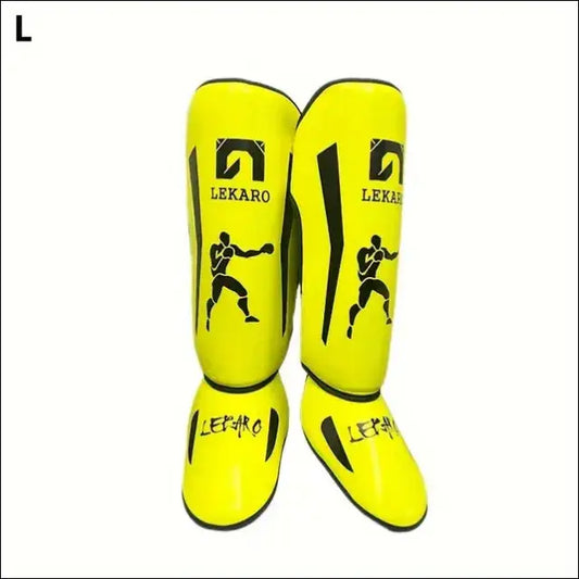 Martial Arts Shin Guards | Boxing & Martial Arts Shin Guards for Adults - yellow L