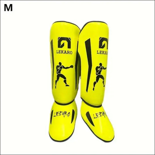 Martial Arts Shin Guards | Boxing & Martial Arts Shin Guards for Adults - yellow M