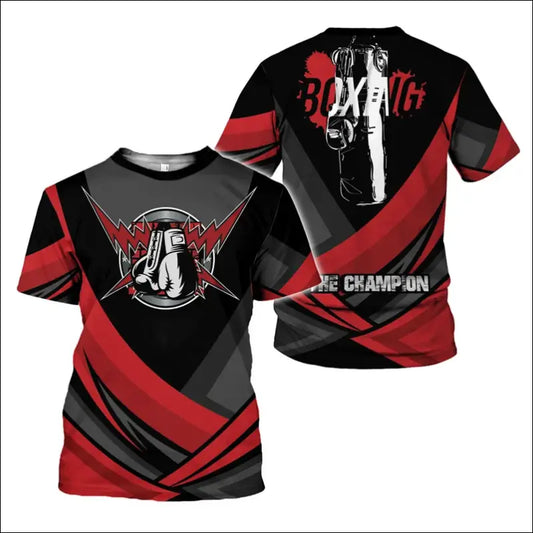 Men’s Boxing Gloves Graphic T-Shirt – 3D Printed & Sporty Design - EXZXB20251413G / S
