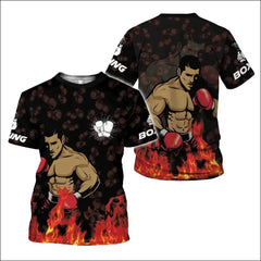 Men’s Boxing Gloves Graphic T-Shirt – 3D Printed & Sporty Design
