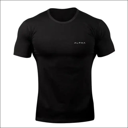 Men’s Dry Fit Short Sleeve Gym Shirt - Black / M - mens tshirt,