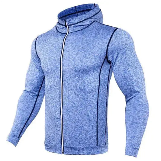 Men’s Hooded Compression Shirt | Sport Training Top - Blue / Asian M - hoodies/sweatshirts