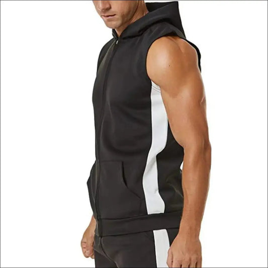 Men’s Hooded Sports Vest | Sleeveless Hooded Workout Top - hoodies/sweatshirts