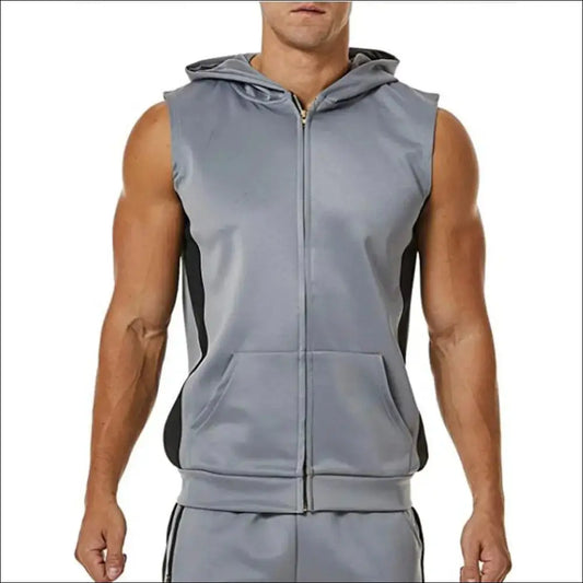 Men’s Hooded Sports Vest | Sleeveless Hooded Workout Top - hoodies/sweatshirts