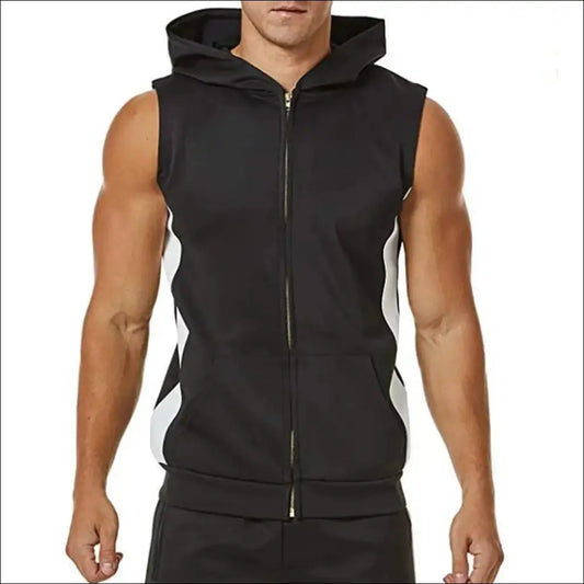 Men’s Hooded Sports Vest | Sleeveless Hooded Workout Top - hoodies/sweatshirts