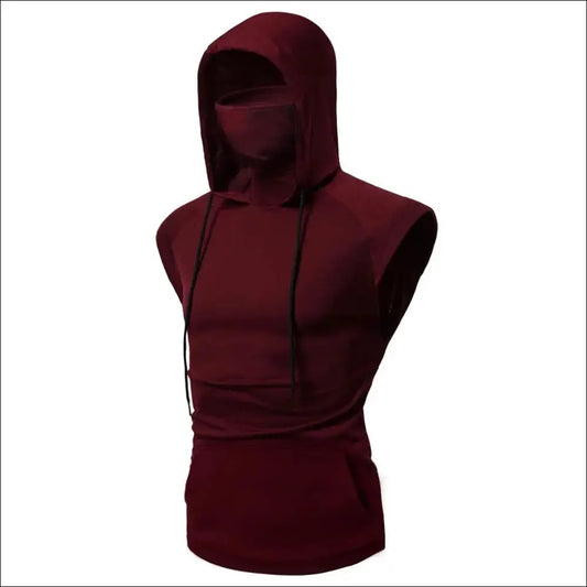 Men’s Hooded Sports Vest | Hooded Workout Top - RD / M - hoodies/sweatshirts