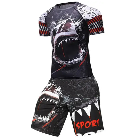Men’s Kickboxing Set – Rashguard & Shorts for Combat Sports - 7 / M