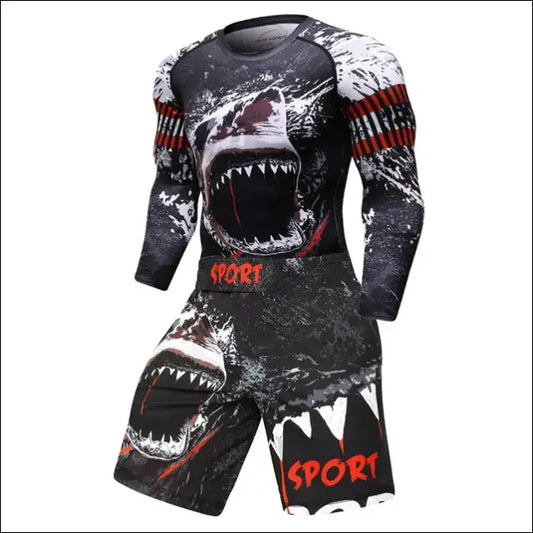 Men’s Kickboxing Set – Rashguard & Shorts for Combat Sports - 8 / M