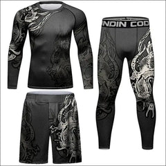 Men’s MMA Rash Guard Set – Quick-Dry T-shirt & Pants Sets