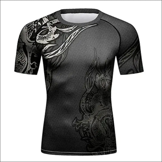 Men’s MMA Rash Guard Set – Quick-Dry T-shirt & Pants Sets - Short T-shirt / M 160-170cm