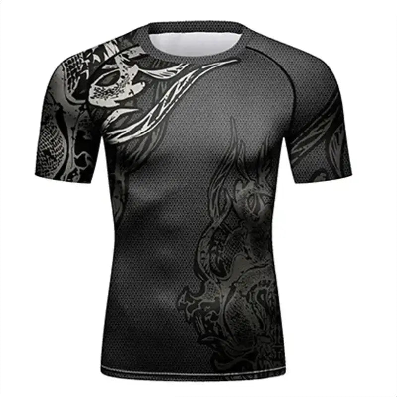 Men’s MMA Rash Guard Set – Quick-Dry T-shirt & Pants Sets - Short T-shirt / M 160-170cm