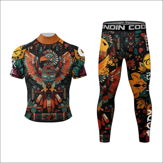 Men’s MMA Rash Guard Set – Quick-Dry Training Gear - J / M