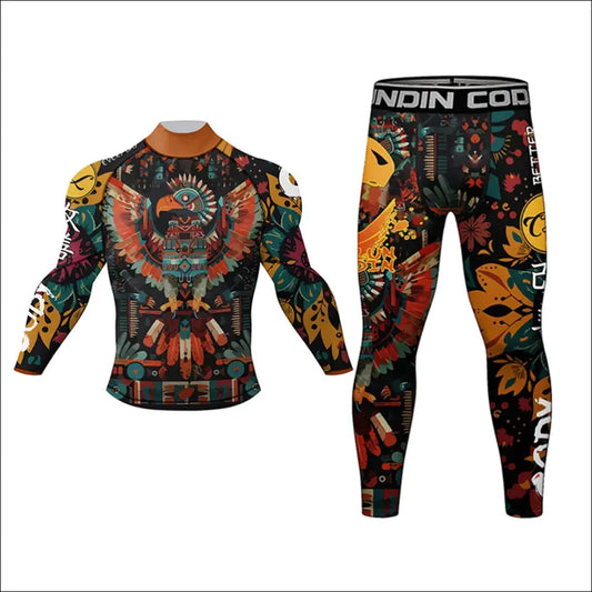 Men’s MMA Rash Guard Set – Quick-Dry Training Gear - K / M