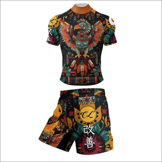 Men’s MMA Rash Guard Set – Quick-Dry Training Gear - O / M