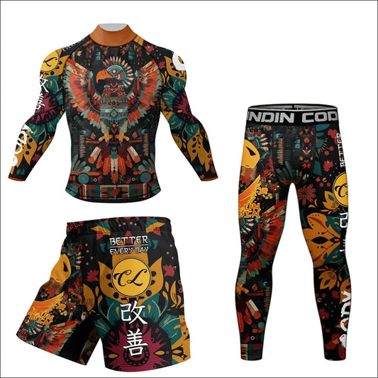 Men’s MMA Rash Guard Set – Quick-Dry Training Gear - Y / M