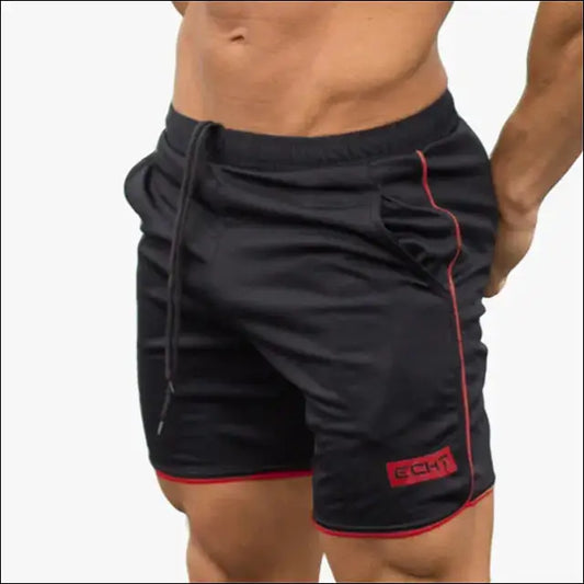 Men’s Quick Dry Running Shorts - Black red / M - mens shorts