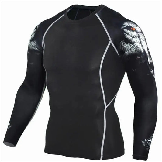 Men’s Wolf 3D Printed Compression Shirt - mens mma