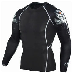 Men’s Wolf 3D Printed Compression Shirt - mens mma
