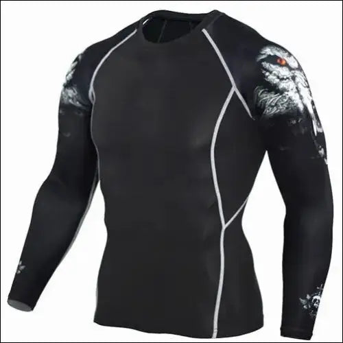 Men’s Wolf 3D Printed Compression Shirt - TC96 / S - mens mma
