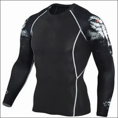 Men’s Wolf 3D Printed Compression Shirt - TC96 / S - mens mma