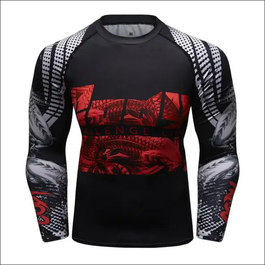 MMA BJJ Rashguard Set – Compression T-Shirt & Pants - 2 / Asian size M