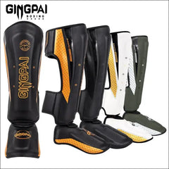 MMA Boxing Shin Guards With Ankle Support Kickboxing & Karate Protectors - mma gear boxing gear