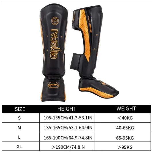 MMA Boxing Shin Guards With Ankle Support Kickboxing & Karate Protectors - mma gear boxing gear