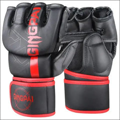 MMA Half-Finger Gloves - Men & Women - XB Black Red / M