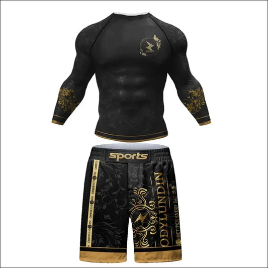 MMA Jiu Jitsu Rashguard Set – T-Shirt & Pants for Combat Sports - I / M