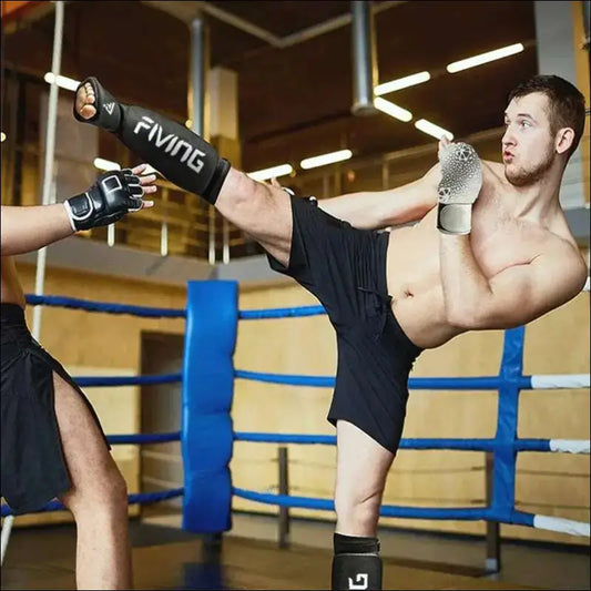 MMA Leg Foot Guards | Kick Boxing Protector | FIVING Instep Pads | Muay Thai - mma gear boxing gear