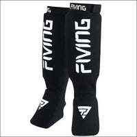 MMA Leg Foot Guards | Kick Boxing Protector | FIVING Instep Pads | Muay Thai - black-white / S / United States - mma