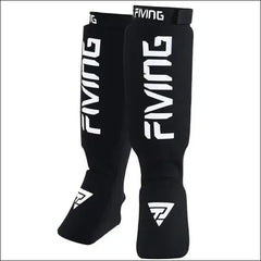 MMA Leg Foot Guards | Kick Boxing Protector | FIVING Instep Pads | Muay Thai - black-white / S / United States - mma