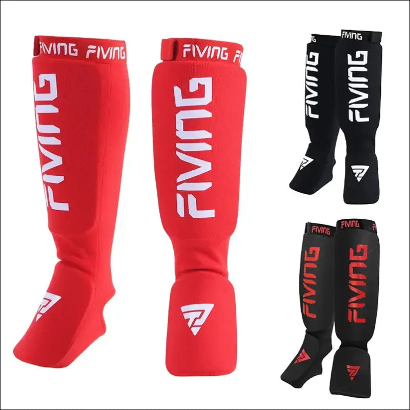 MMA Leg Foot Guards | Kick Boxing Protector | FIVING Instep Pads | Muay Thai - mma gear boxing gear