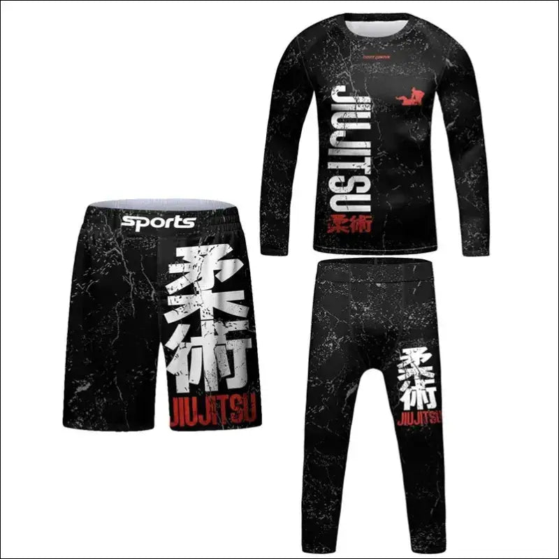 MMA Rash Guard Set - Kids 3D Combat Rash Guard Set - Kids