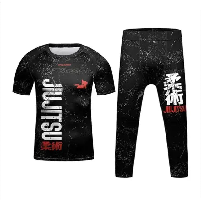 MMA Rash Guard Set - Kids 3D Combat Rash Guard Set - B / 14 T - Kids