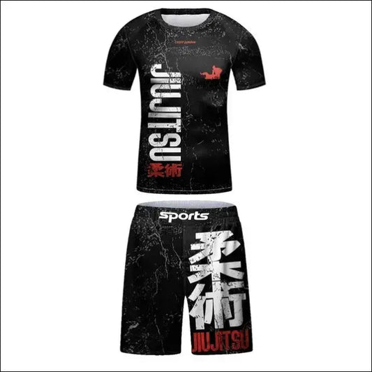 MMA Rash Guard Set - Kids 3D Combat Rash Guard Set - j / 14 T - Kids