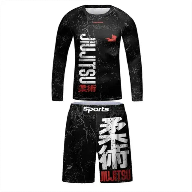 MMA Rash Guard Set - Kids 3D Combat Rash Guard Set - k / 14 T - Kids