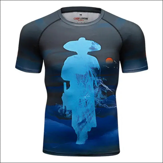 MMA Rashguard Jiu Jitsu T-shirt for Men - Compression, Quick Dry, Gym Running Sport Tops - Savage Combat & Fitness