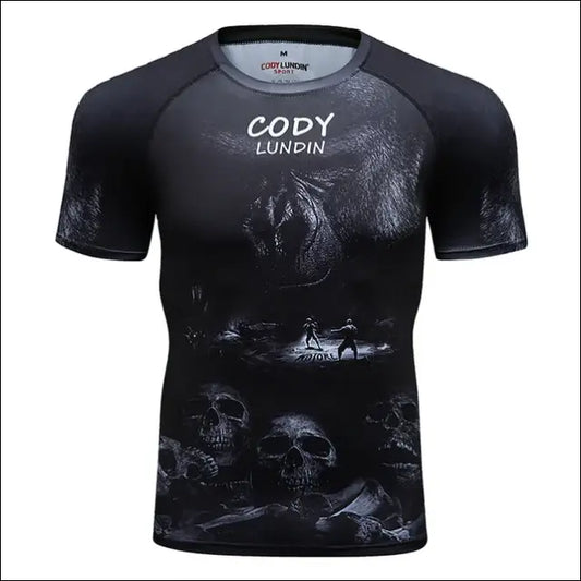 MMA Rashguard Jiu Jitsu T-shirt for Men - Compression, Quick Dry, Gym Running Sport Tops - Savage Combat & Fitness