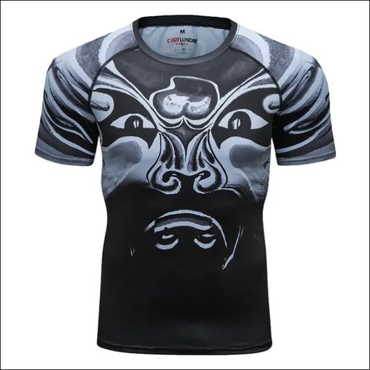 MMA Rashguard Jiu Jitsu T-shirt for Men - Compression, Quick Dry, Gym Running Sport Tops - Savage Combat & Fitness